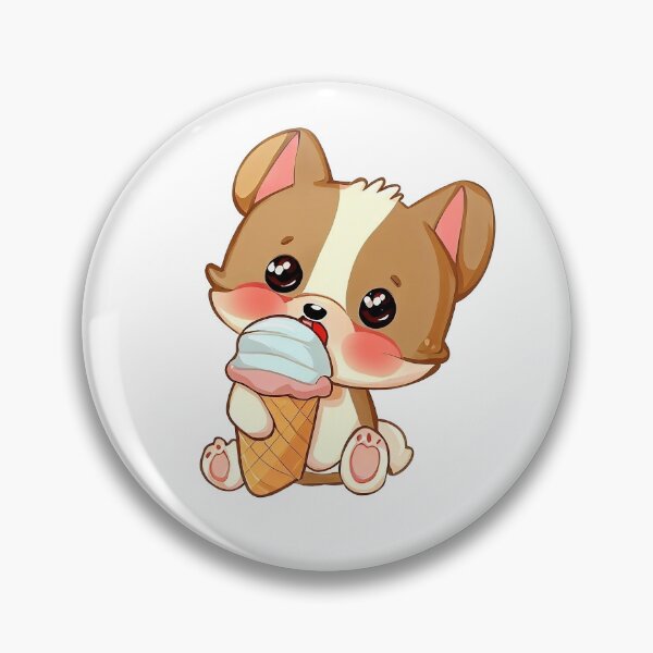 Item preview, Charming Illustration: Cute Dog Eating Ice Cream designed and sold by Gik--Tocsa.