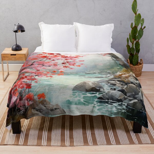 Item preview, River cascades through the beautiful woods at sunset 12 designed and sold by Art by Lilia.