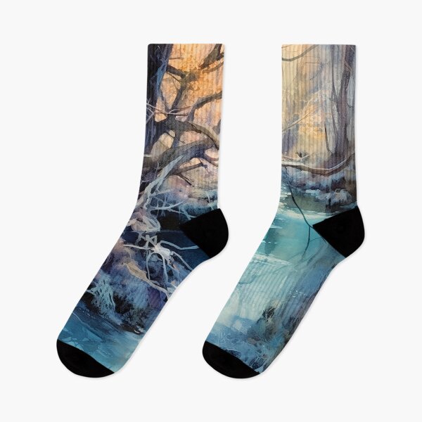 Item preview, River cascades through the beautiful woods at sunset 13 designed and sold by Art by Lilia.