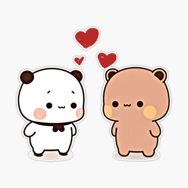 Buy Bubu and Dudu Bear Couple Sticker, Valetine's Day Gift, Couple  Stickers, Cute Sticker, Bubu Dudu Stickers ,3 Inch Cute Bear and Panda bubu  dudu Balloon Sticker, Stickers for Teens Girls Kids