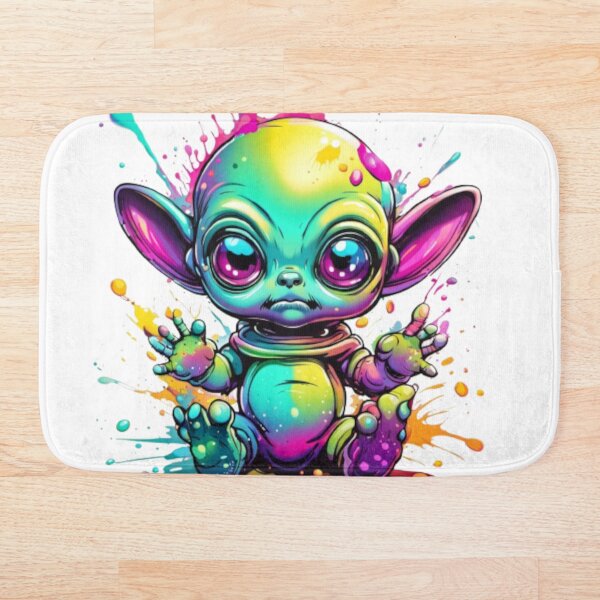 Artikelvorschau, Niedliche bunte Alien-Baby-Kunst entworfen und verkauft von Dioscuri Digital.