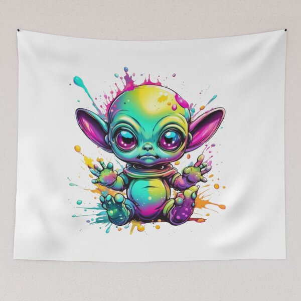 Item preview, Cute Colorful Alien Baby Art designed and sold by Dioscuri Digital.