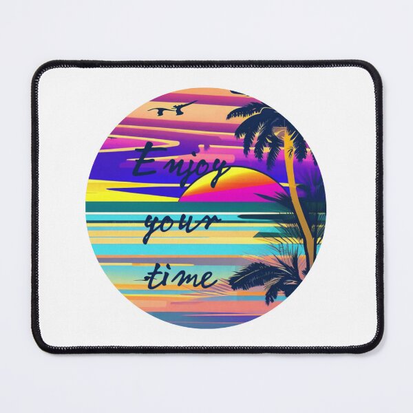 Item preview, Enjoy your time, Retro Sunset Tropical Island designed and sold by adlkh.