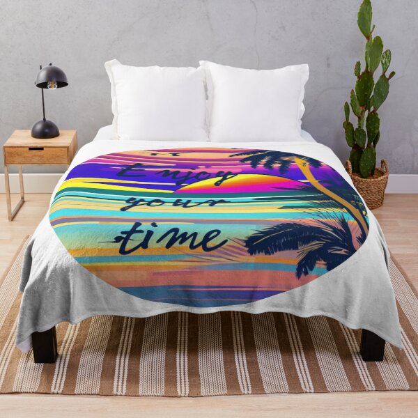 Item preview, Enjoy your time, Retro Sunset Tropical Island designed and sold by adlkh.