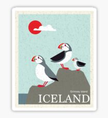 Iceland Vintage Travel Poster Sticker