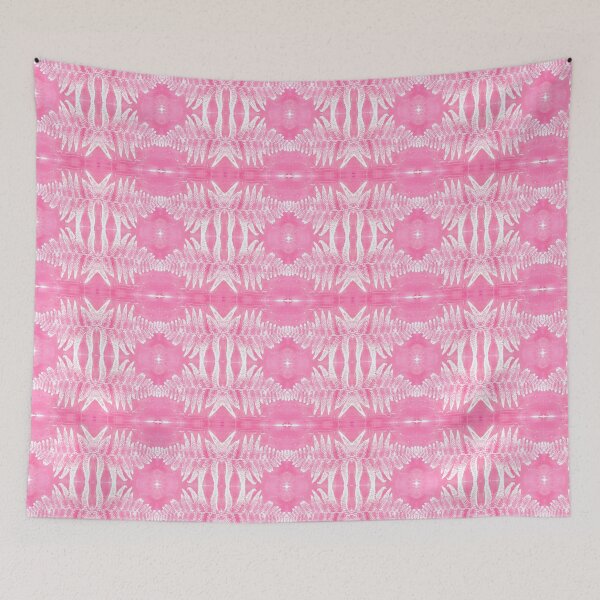 Item preview, Conjoined Fern Leaf Monoprint Pattern Pink designed and sold by vallisrowe.