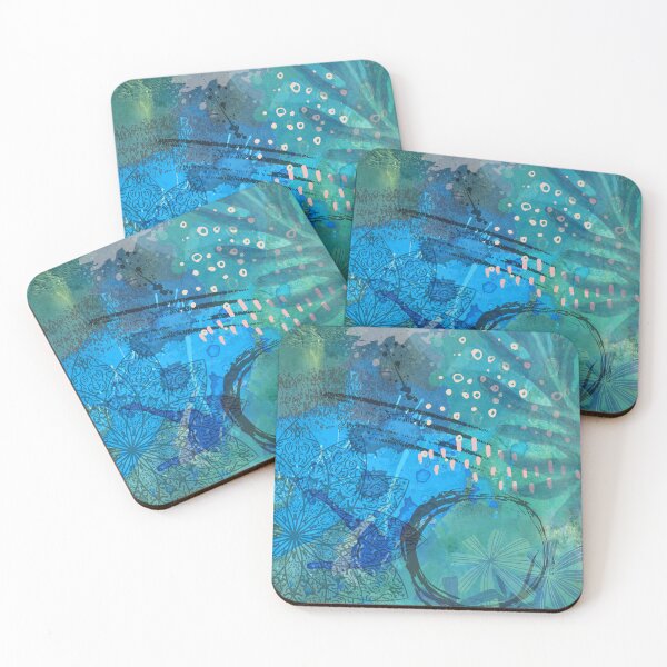 Item preview, Ocean Blue Vibrant Tropical Mixed Media Artwork designed and sold by CreativeCanvas8.