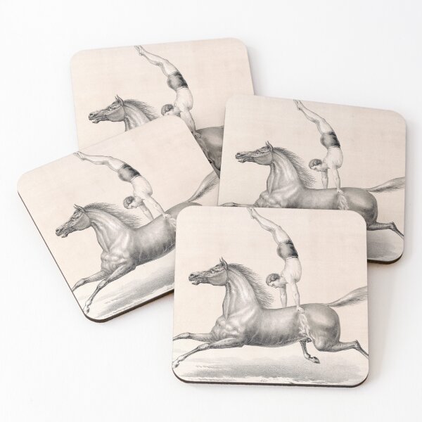 Item preview, STK501908A-Vintage print of a circus performer doing a handstand on a bareback horse. designed and sold by StocktrekImages.