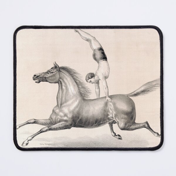 Item preview, STK501908A-Vintage print of a circus performer doing a handstand on a bareback horse. designed and sold by StocktrekImages.