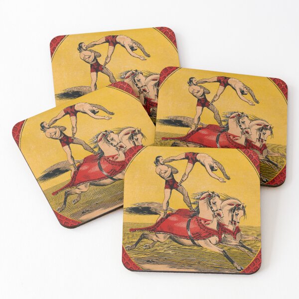 Item preview, STK501909A-Vintage print of bareback riders perfoming stunts on horses. designed and sold by StocktrekImages.