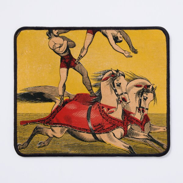 Item preview, STK501909A-Vintage print of bareback riders perfoming stunts on horses. designed and sold by StocktrekImages.