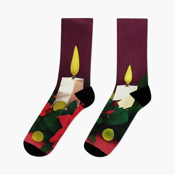 Artikelvorschau, Weihnachtskerzen mit Weihnachtsstern entworfen und verkauft von Dana Roper.