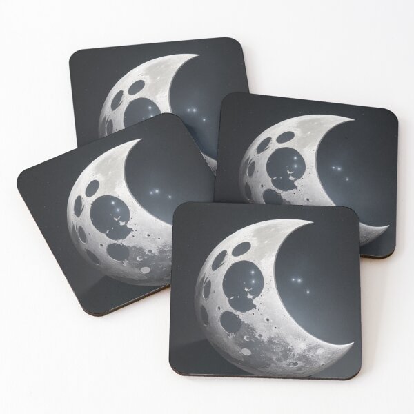 Item preview, half a moon with sparkling stars designed and sold by mikaws.