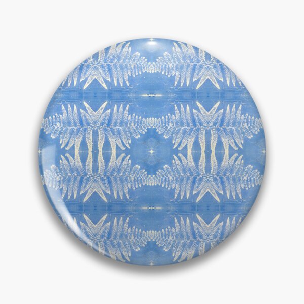 Item preview, Conjoined Fern Leaf Monoprint Pattern Blue designed and sold by vallisrowe.