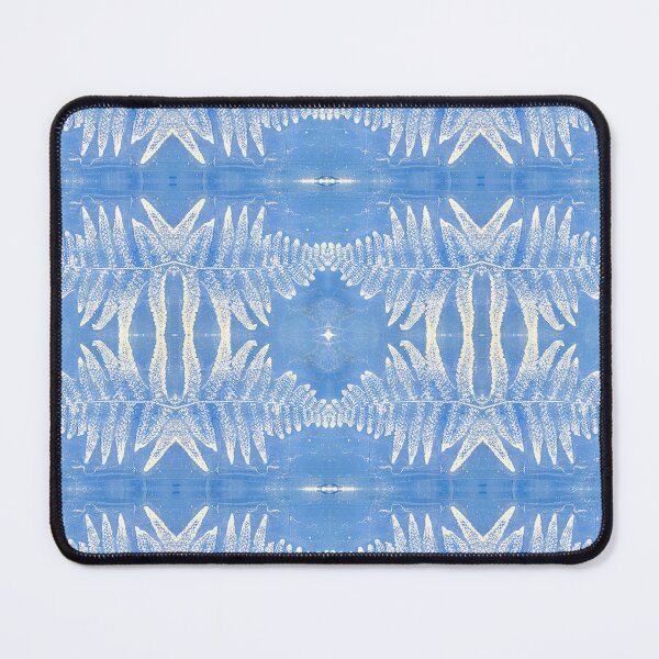 Item preview, Conjoined Fern Leaf Monoprint Pattern Blue designed and sold by vallisrowe.