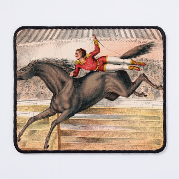 Item preview, STK501910A-Vintage print of a circus performer riding a vaulting horse bareback. designed and sold by StocktrekImages.