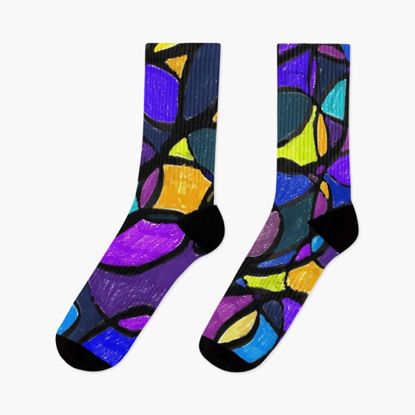 Item preview, Oil Pastel Stained Glass Inspired Night Colorful Bright designed and sold by hopecope.