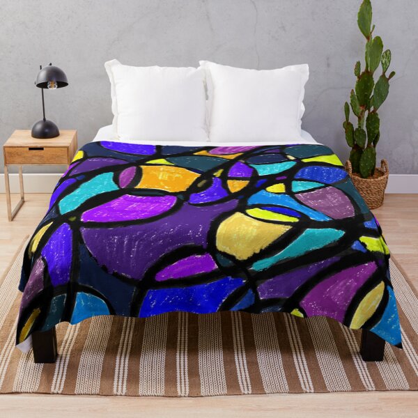 Item preview, Oil Pastel Stained Glass Inspired Night Colorful Bright designed and sold by hopecope.