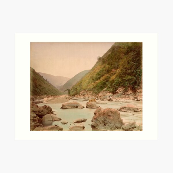 View of rapids, Kyoto Art Print