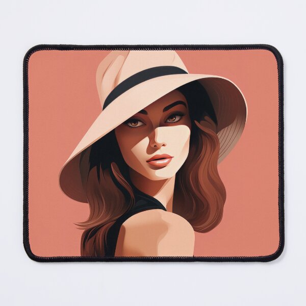 Item preview, Warm Toned Minimalist Hat Lady Print designed and sold by feiyanggu.