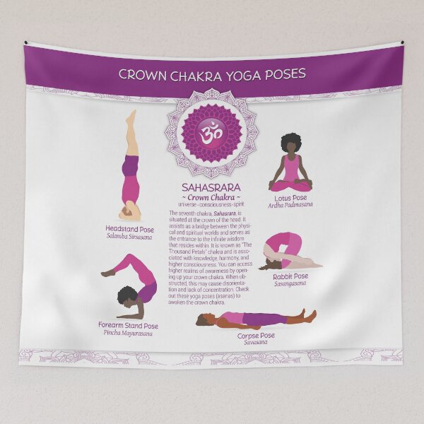 Artikelvorschau, Yoga-Posen (Asanas) – Kronenchakra – 81wb entworfen und verkauft von chakraplaza.