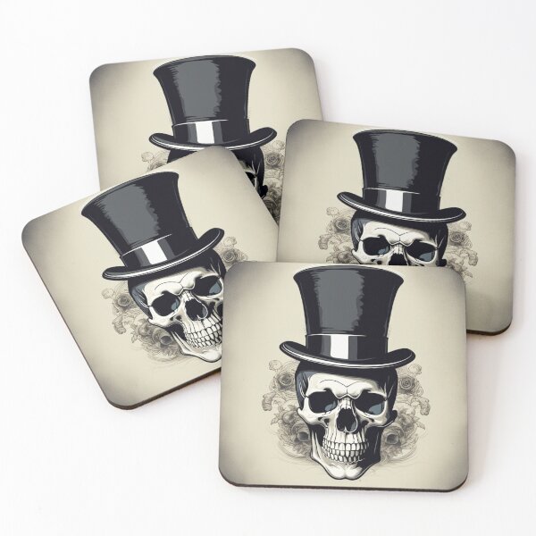 Item preview, A skull with a top hat on designed and sold by Joseph Hail.
