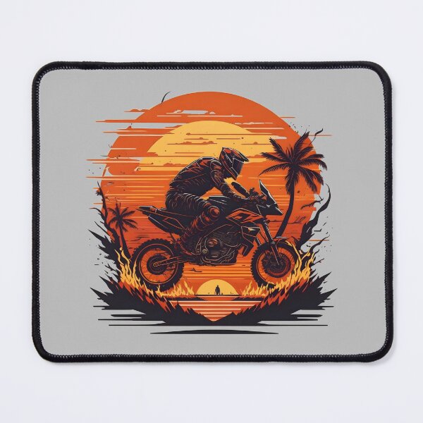 Item preview, Motorcycle racing in desert at sunset designed and sold by davidbomel-Art.