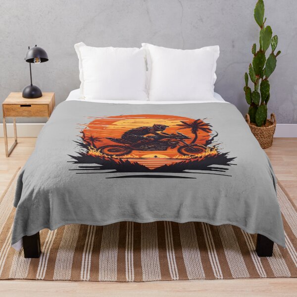 Item preview, Motorcycle racing in desert at sunset designed and sold by davidbomel-Art.