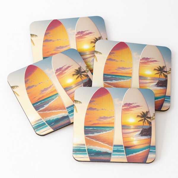 Item preview, Sunset Serenity: Beachside Bliss with Surfboards and Palm Trees designed and sold by Ceemko's Vintage Corner.