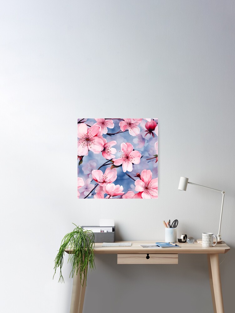 Blossoming Tranquility: Cherry Blossoms Seamless Elegance | Poster