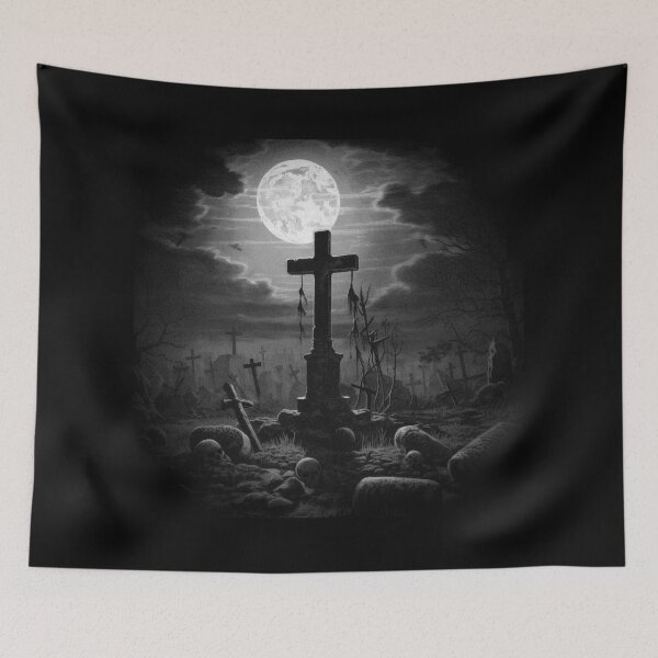 Item preview, Dark graveyard, metal t-shirt designed and sold by SvarunPogani.