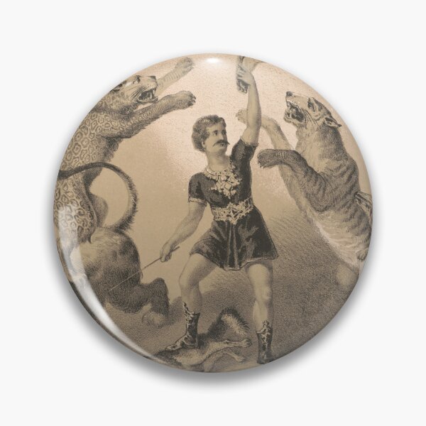 Item preview, STK501914A-Vintage print of a circus performer standing among animals. designed and sold by StocktrekImages.