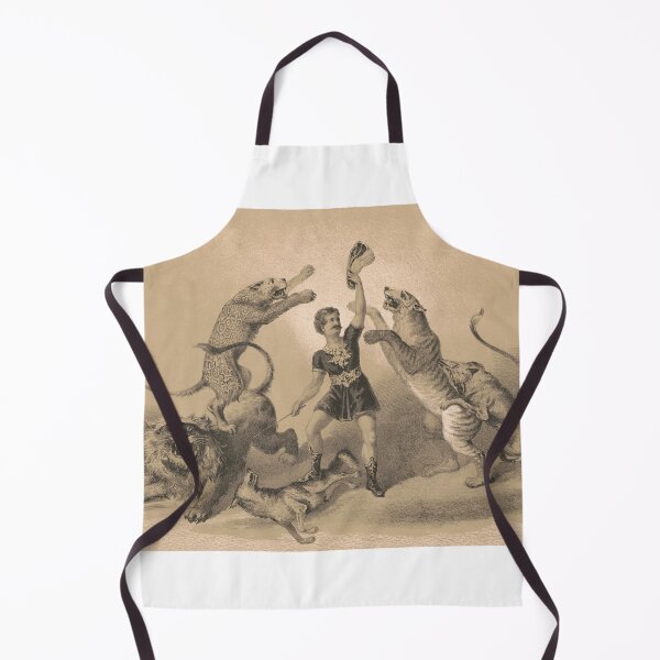 Item preview, STK501914A-Vintage print of a circus performer standing among animals. designed and sold by StocktrekImages.