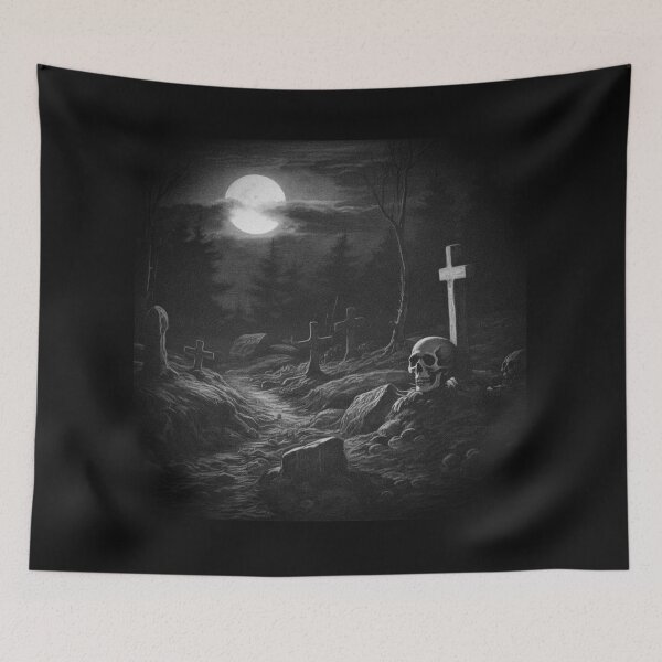 Item preview, Dark graveyard, metal t-shirt designed and sold by SvarunPogani.