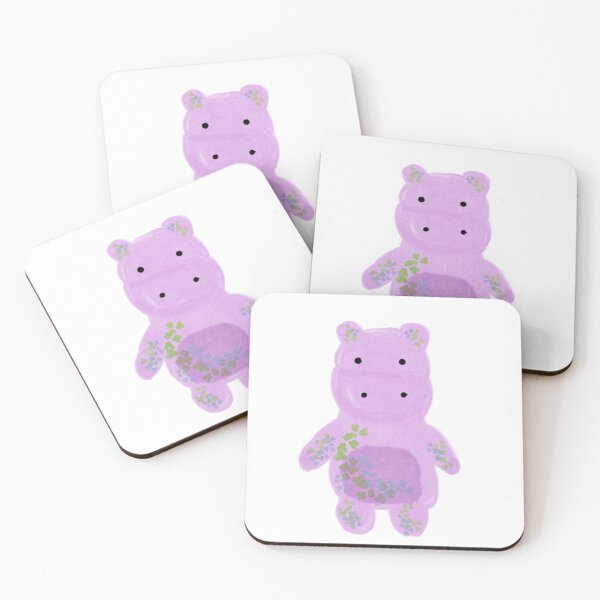 Item preview, Cute floral hippo designed and sold by tinasartspace.
