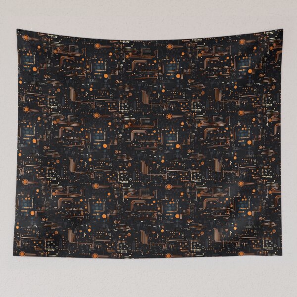 Item preview, Orange Electrical Board tile designed and sold by Vainura.