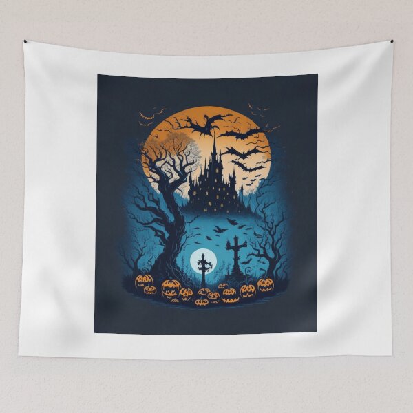 Item preview, Whispers of the Night: Spooky Halloween Cemetery Delights designed and sold by irosh madushan.
