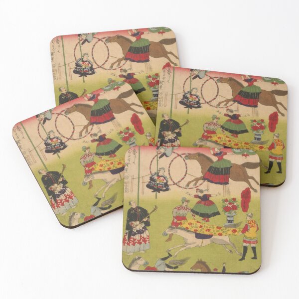Item preview, STK501919A-Japanese triptych print of circus. designed and sold by StocktrekImages.