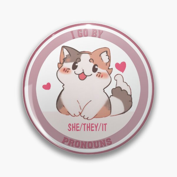 Item preview, She/They/It Pronouns _LGBTQ Pride_She They It Pronoun_Love Cat designed and sold by LynnePham.