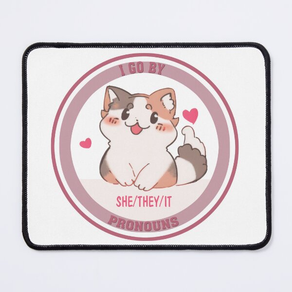 Item preview, She/They/It Pronouns _LGBTQ Pride_She They It Pronoun_Love Cat designed and sold by LynnePham.