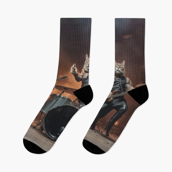 Item preview, Cat thrash metal band banging at festival designed and sold by RK - Shop.