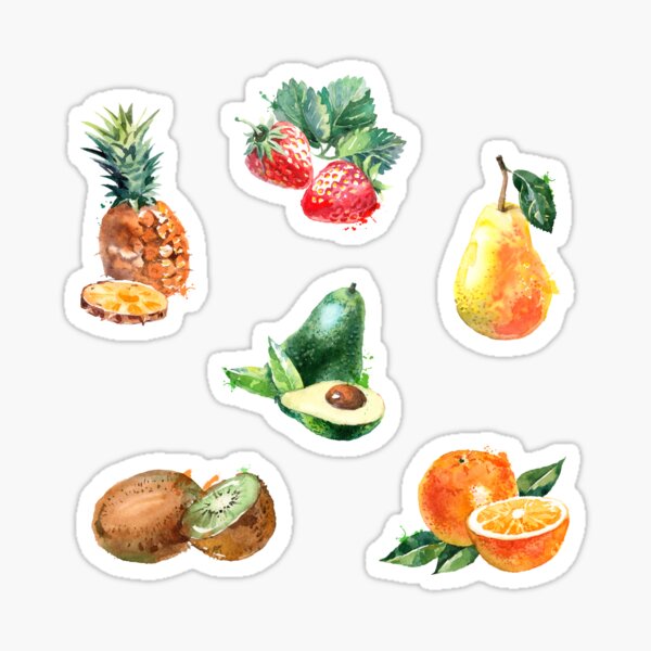 Watercolor Fruit Sticker Pack Sticker