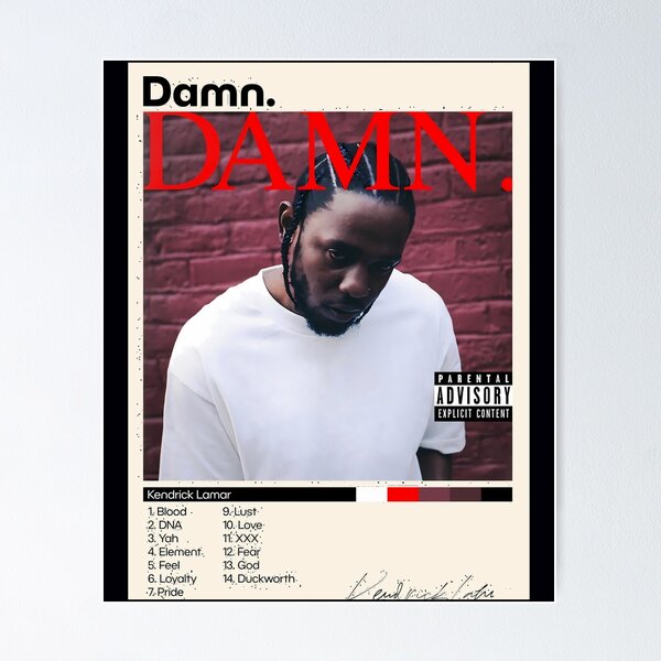 Item preview, Kendrick Lamar Damn Kendrick Lamar Damn Tracklist  Album Print  Wall Home	 designed and sold by cnnhlaqdqnn35.