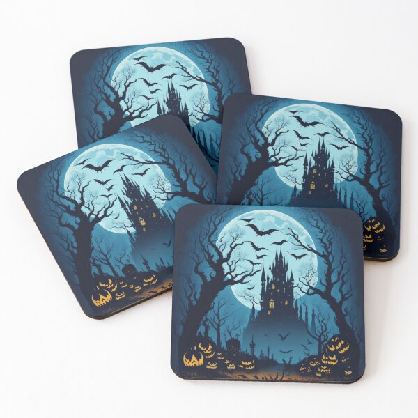 Item preview, Haunted Castle in Spooky Cemetery: Halloween Night designed and sold by irosh madushan.