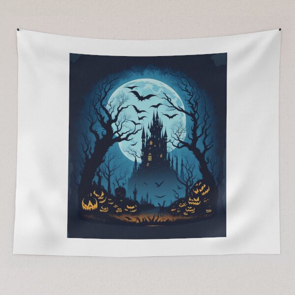 Item preview, Haunted Castle in Spooky Cemetery: Halloween Night designed and sold by irosh madushan.