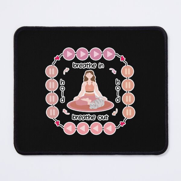 Item preview, Breathing Square | Cute Girl with Cat Meditating designed and sold by Kimochi-Shop.