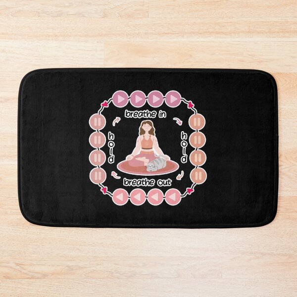 Item preview, Breathing Square | Cute Girl with Cat Meditating designed and sold by Kimochi-Shop.
