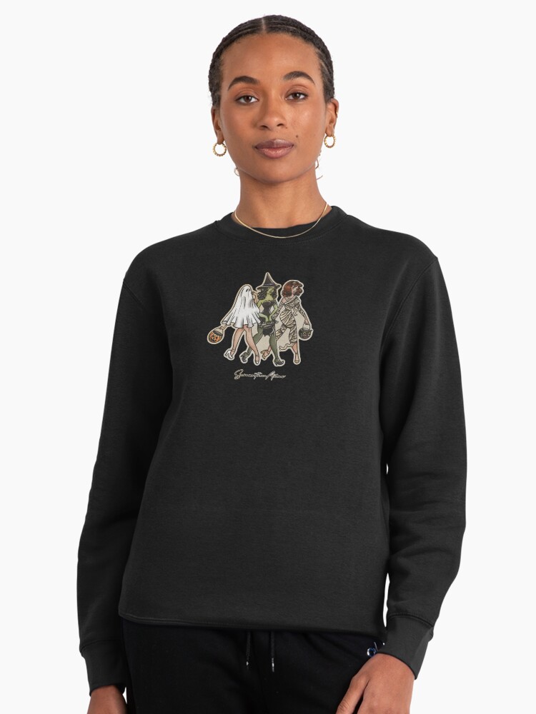 Pinup Halloween Trick or Treating Girls Old School Tattoo Art Pullover Sweatshirt
