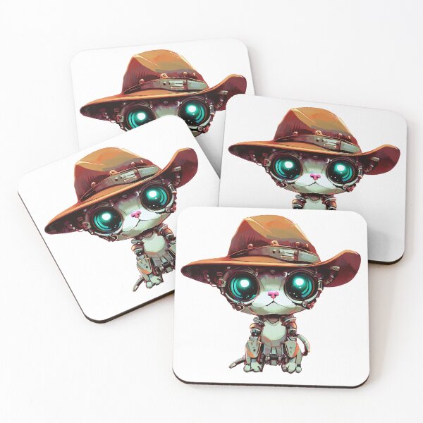 Item preview, Robo-Cat Wearing A Fedora! designed and sold by kukamatsu.