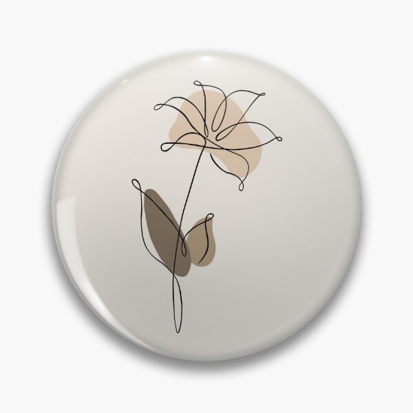 Item preview, One Line Drawing Beige Aesthetic Lily Flower designed and sold by art-by-soma.